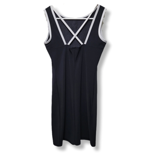 Per Seption Black And White Tenniscore Cross Back Dress - Picture 2 of 7